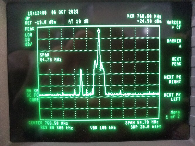 Figure 3-Spectrum with 54.78 MHz span during the calibration